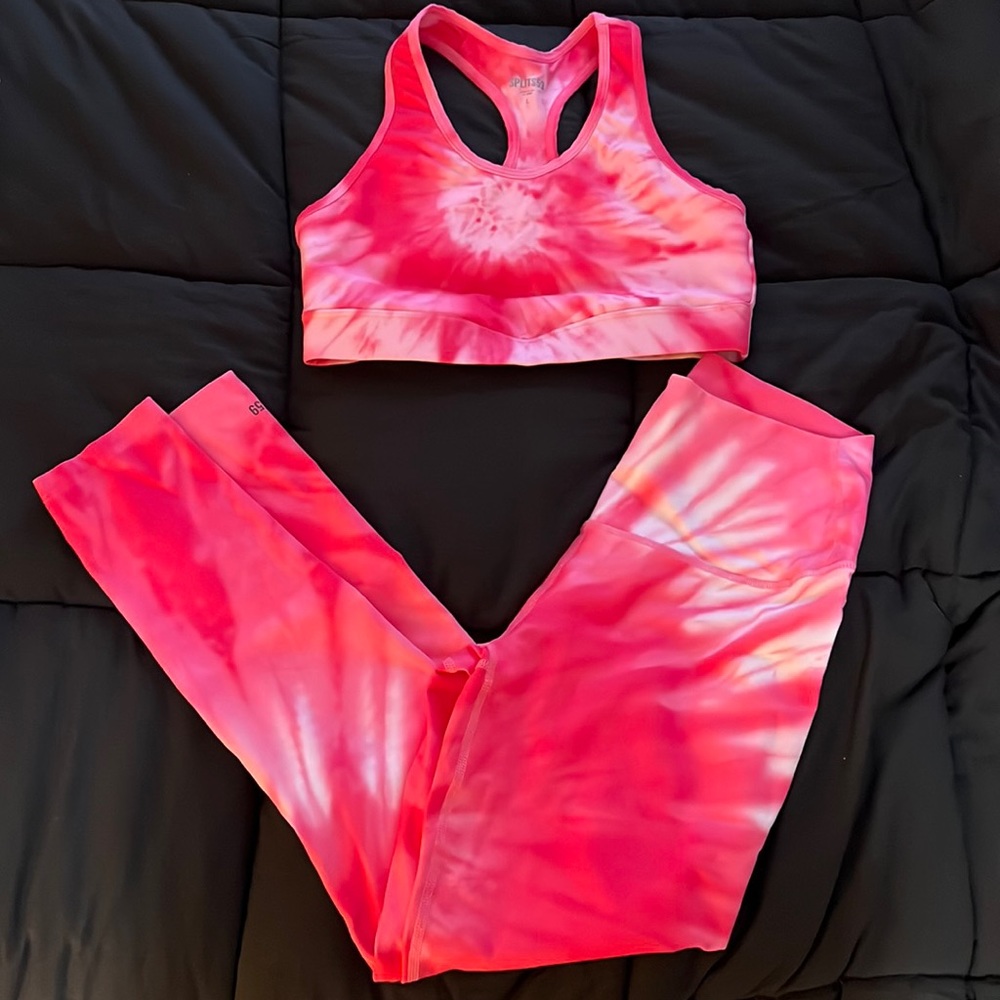 Pink Tie Dye Workout Set size L